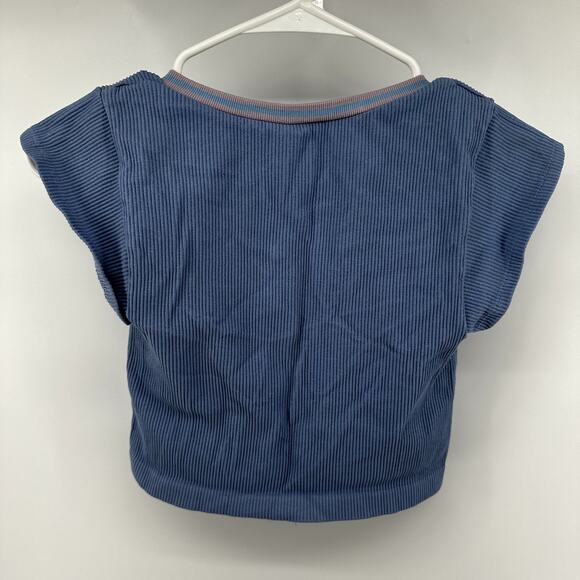 Urban Outfitters Out From Under Go For Gold Seamless Top Baby Tee Crop Blue M/L - Picture 4 of 4